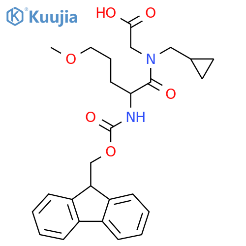 2-N-(cyclopropylmethyl)-2-({(9H-fluoren-9-yl)methoxycarbonyl}amino)-5-methoxypentanamidoacetic acid structure