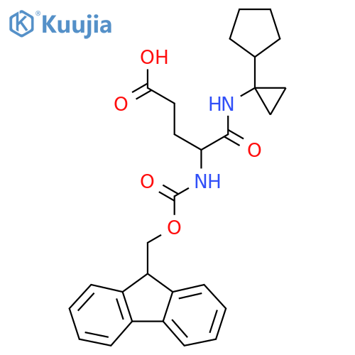 4-(1-cyclopentylcyclopropyl)carbamoyl-4-({(9H-fluoren-9-yl)methoxycarbonyl}amino)butanoic acid structure