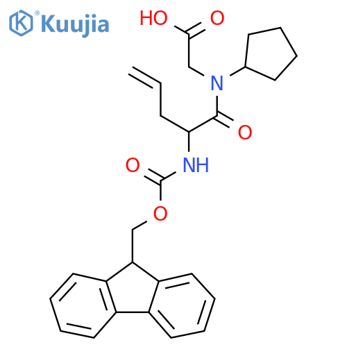 2-N-cyclopentyl-2-({(9H-fluoren-9-yl)methoxycarbonyl}amino)pent-4-enamidoacetic acid structure
