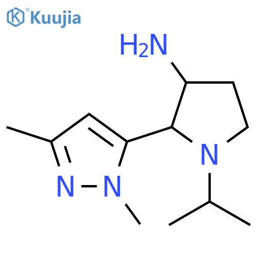 2-(1,3-dimethyl-1H-pyrazol-5-yl)-1-(propan-2-yl)pyrrolidin-3-amine structure