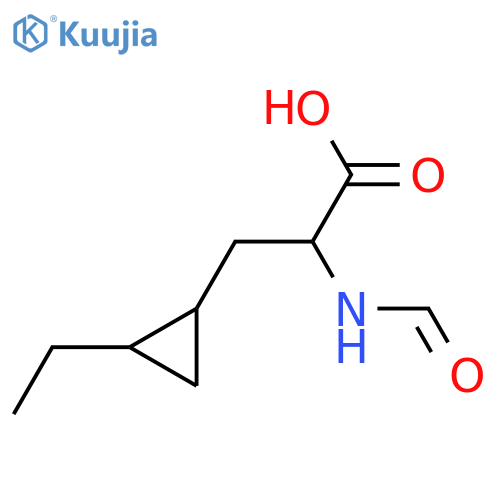 3-(2-ethylcyclopropyl)-2-formamidopropanoic acid structure
