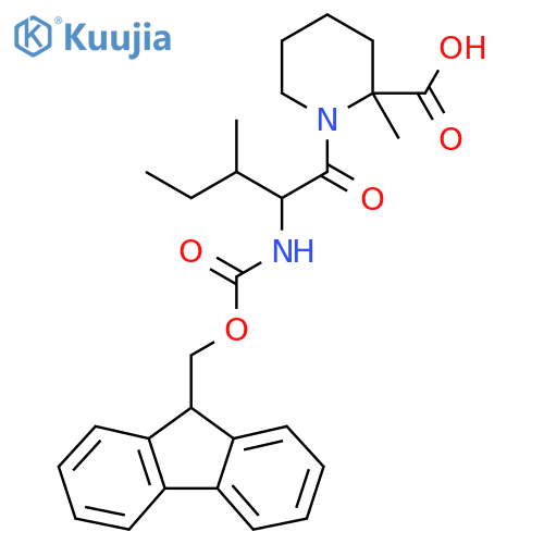 1-2-({(9H-fluoren-9-yl)methoxycarbonyl}amino)-3-methylpentanoyl-2-methylpiperidine-2-carboxylic acid structure