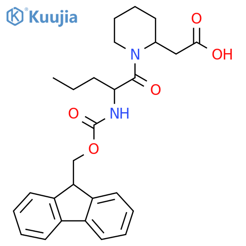 2-{1-2-({(9H-fluoren-9-yl)methoxycarbonyl}amino)pentanoylpiperidin-2-yl}acetic acid structure