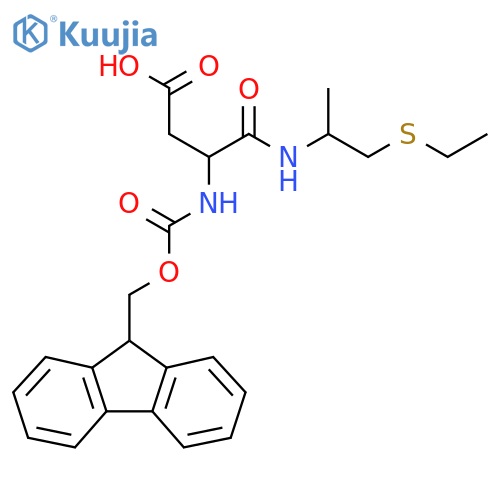 3-{1-(ethylsulfanyl)propan-2-ylcarbamoyl}-3-({(9H-fluoren-9-yl)methoxycarbonyl}amino)propanoic acid structure