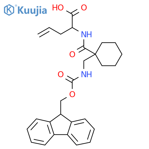 2-({1-({(9H-fluoren-9-yl)methoxycarbonyl}amino)methylcyclohexyl}formamido)pent-4-enoic acid structure
