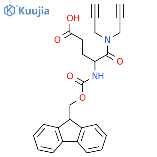 4-bis(prop-2-yn-1-yl)carbamoyl-4-({(9H-fluoren-9-yl)methoxycarbonyl}amino)butanoic acid structure
