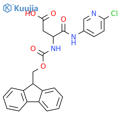 3-(6-chloropyridin-3-yl)carbamoyl-3-({(9H-fluoren-9-yl)methoxycarbonyl}amino)propanoic acid structure