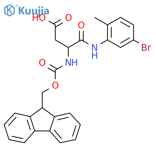 3-(5-bromo-2-methylphenyl)carbamoyl-3-({(9H-fluoren-9-yl)methoxycarbonyl}amino)propanoic acid structure