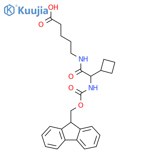 5-2-cyclobutyl-2-({(9H-fluoren-9-yl)methoxycarbonyl}amino)acetamidopentanoic acid structure