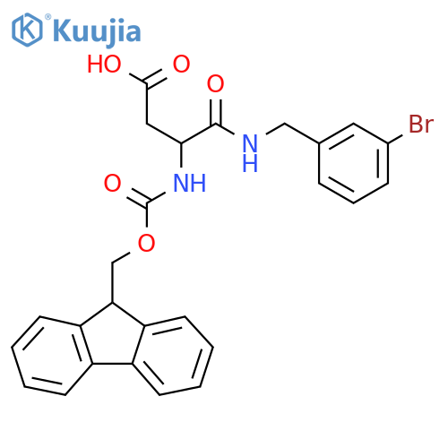 3-{(3-bromophenyl)methylcarbamoyl}-3-({(9H-fluoren-9-yl)methoxycarbonyl}amino)propanoic acid structure