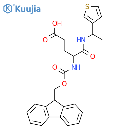 4-({(9H-fluoren-9-yl)methoxycarbonyl}amino)-4-{1-(thiophen-3-yl)ethylcarbamoyl}butanoic acid structure