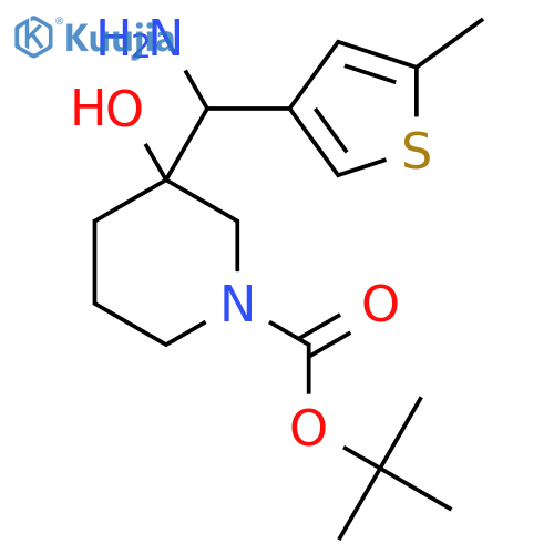 tert-butyl 3-amino(5-methylthiophen-3-yl)methyl-3-hydroxypiperidine-1-carboxylate structure