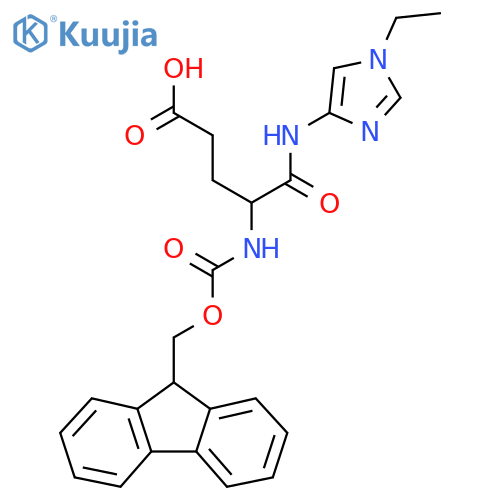 4-(1-ethyl-1H-imidazol-4-yl)carbamoyl-4-({(9H-fluoren-9-yl)methoxycarbonyl}amino)butanoic acid structure