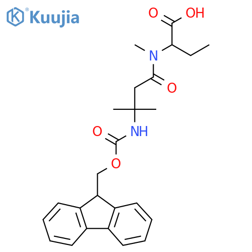 2-3-({(9H-fluoren-9-yl)methoxycarbonyl}amino)-N,3-dimethylbutanamidobutanoic acid structure