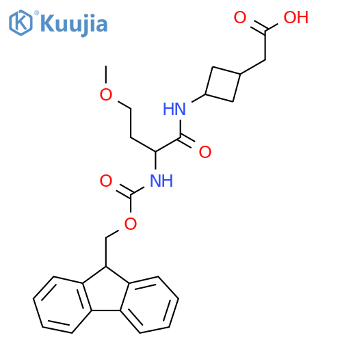 2-{3-2-({(9H-fluoren-9-yl)methoxycarbonyl}amino)-4-methoxybutanamidocyclobutyl}acetic acid structure