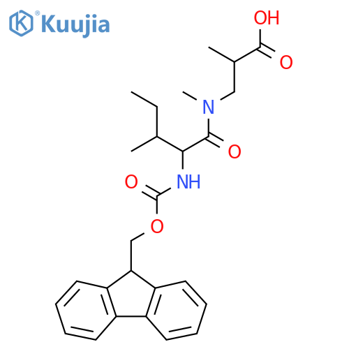 3-2-({(9H-fluoren-9-yl)methoxycarbonyl}amino)-N,3-dimethylpentanamido-2-methylpropanoic acid structure