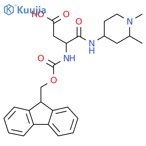 3-(1,2-dimethylpiperidin-4-yl)carbamoyl-3-({(9H-fluoren-9-yl)methoxycarbonyl}amino)propanoic acid structure