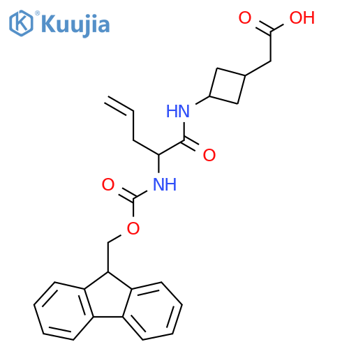 2-{3-2-({(9H-fluoren-9-yl)methoxycarbonyl}amino)pent-4-enamidocyclobutyl}acetic acid structure