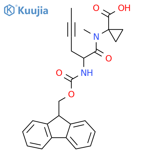 1-2-({(9H-fluoren-9-yl)methoxycarbonyl}amino)-N-methylhex-4-ynamidocyclopropane-1-carboxylic acid structure