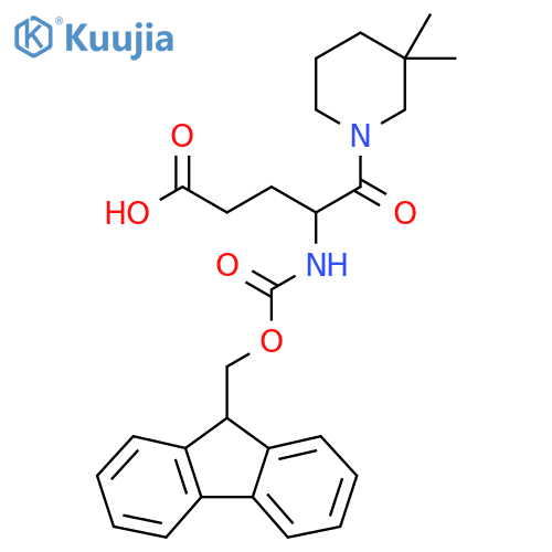 5-(3,3-dimethylpiperidin-1-yl)-4-({(9H-fluoren-9-yl)methoxycarbonyl}amino)-5-oxopentanoic acid structure