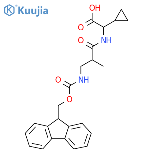 2-cyclopropyl-2-3-({(9H-fluoren-9-yl)methoxycarbonyl}amino)-2-methylpropanamidoacetic acid structure