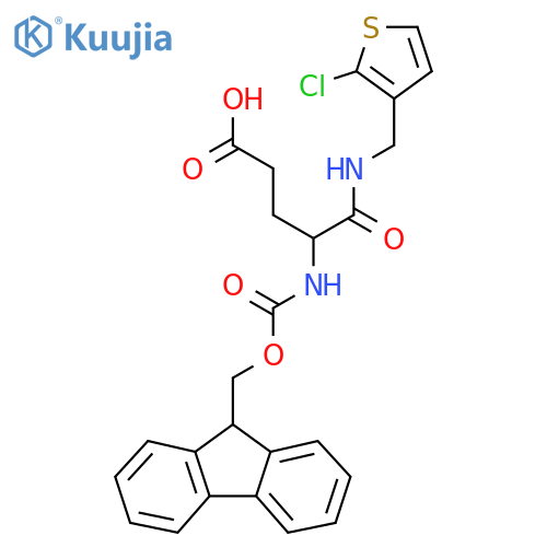 4-{(2-chlorothiophen-3-yl)methylcarbamoyl}-4-({(9H-fluoren-9-yl)methoxycarbonyl}amino)butanoic acid structure
