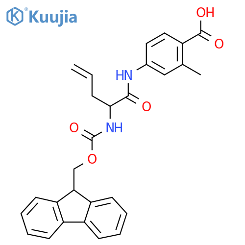 4-2-({(9H-fluoren-9-yl)methoxycarbonyl}amino)pent-4-enamido-2-methylbenzoic acid structure