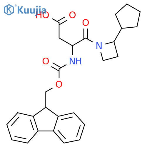 4-(2-cyclopentylazetidin-1-yl)-3-({(9H-fluoren-9-yl)methoxycarbonyl}amino)-4-oxobutanoic acid structure