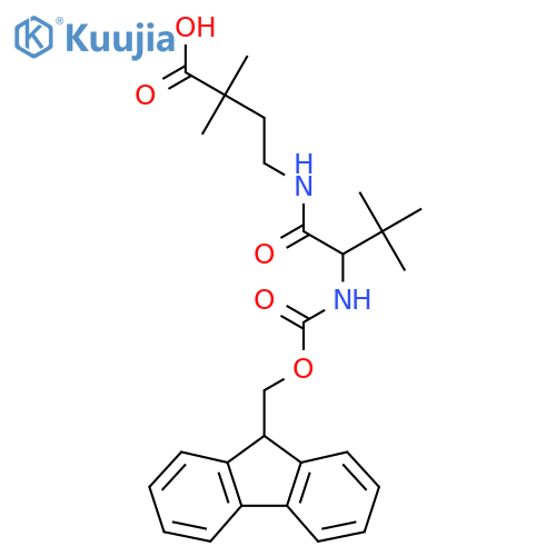 4-2-({(9H-fluoren-9-yl)methoxycarbonyl}amino)-3,3-dimethylbutanamido-2,2-dimethylbutanoic acid structure