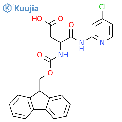 3-(4-chloropyridin-2-yl)carbamoyl-3-({(9H-fluoren-9-yl)methoxycarbonyl}amino)propanoic acid structure
