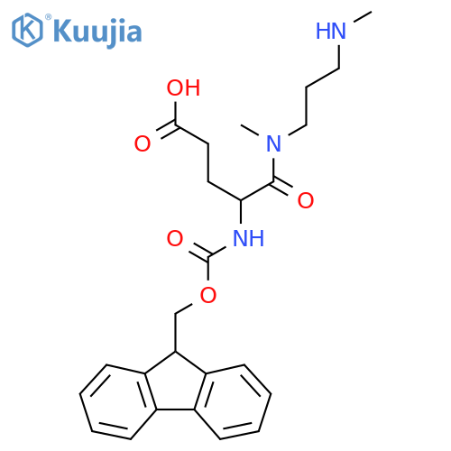 4-({(9H-fluoren-9-yl)methoxycarbonyl}amino)-4-{methyl3-(methylamino)propylcarbamoyl}butanoic acid structure