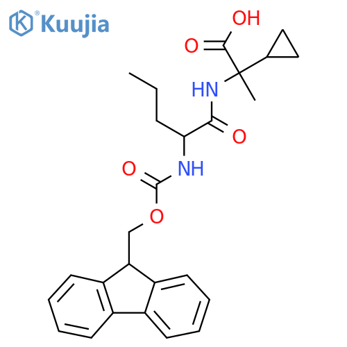 2-cyclopropyl-2-2-({(9H-fluoren-9-yl)methoxycarbonyl}amino)pentanamidopropanoic acid structure