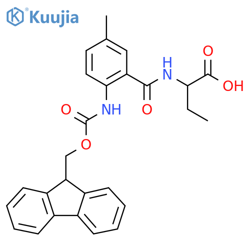2-{2-({(9H-fluoren-9-yl)methoxycarbonyl}amino)-5-methylphenylformamido}butanoic acid structure