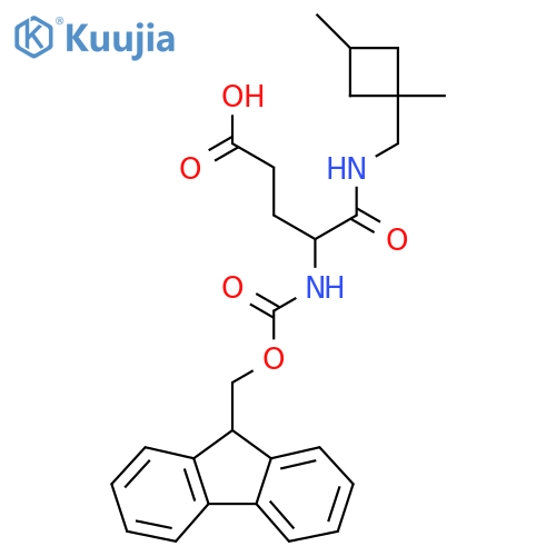 4-{(1,3-dimethylcyclobutyl)methylcarbamoyl}-4-({(9H-fluoren-9-yl)methoxycarbonyl}amino)butanoic acid structure