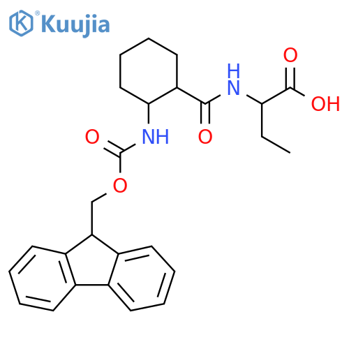 2-{2-({(9H-fluoren-9-yl)methoxycarbonyl}amino)cyclohexylformamido}butanoic acid structure