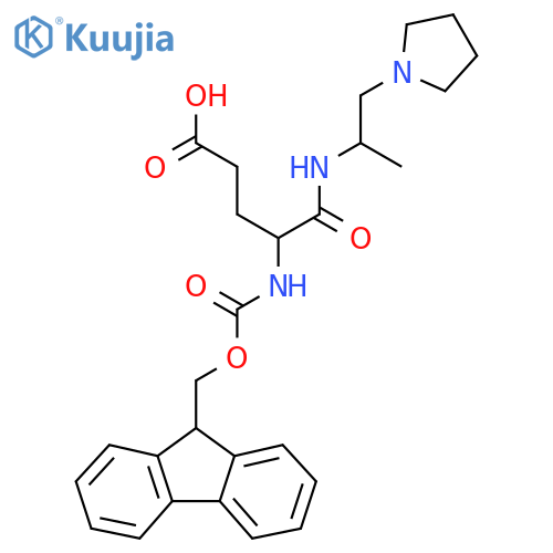 4-({(9H-fluoren-9-yl)methoxycarbonyl}amino)-4-{1-(pyrrolidin-1-yl)propan-2-ylcarbamoyl}butanoic acid structure