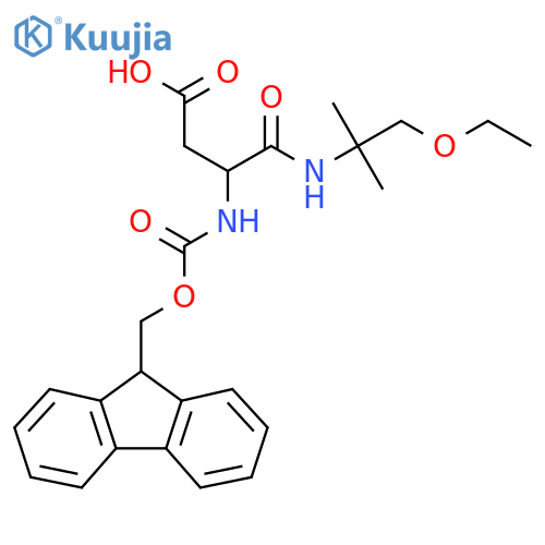 3-(1-ethoxy-2-methylpropan-2-yl)carbamoyl-3-({(9H-fluoren-9-yl)methoxycarbonyl}amino)propanoic acid structure