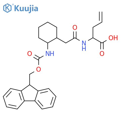 2-{2-2-({(9H-fluoren-9-yl)methoxycarbonyl}amino)cyclohexylacetamido}pent-4-enoic acid structure