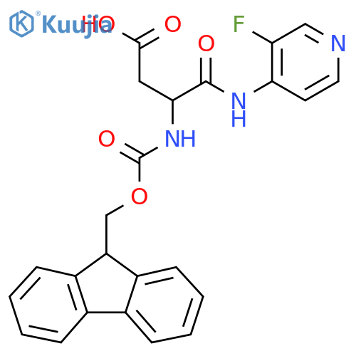 3-({(9H-fluoren-9-yl)methoxycarbonyl}amino)-3-(3-fluoropyridin-4-yl)carbamoylpropanoic acid structure