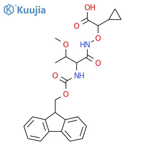 2-cyclopropyl-2-{2-({(9H-fluoren-9-yl)methoxycarbonyl}amino)-3-methoxybutanamidooxy}acetic acid structure