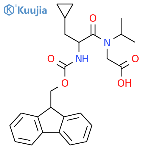 2-3-cyclopropyl-2-({(9H-fluoren-9-yl)methoxycarbonyl}amino)-N-(propan-2-yl)propanamidoacetic acid structure