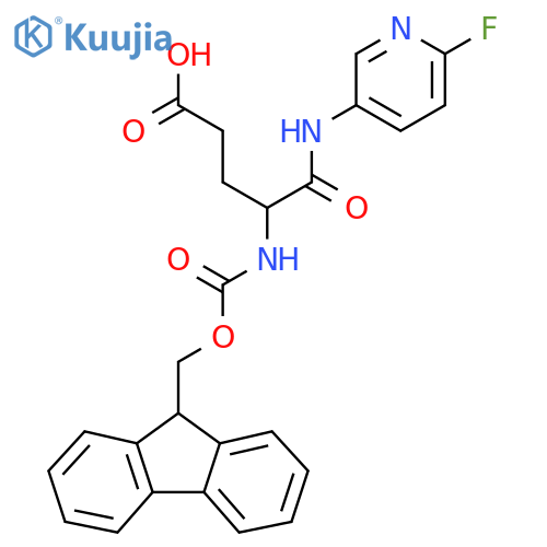 4-({(9H-fluoren-9-yl)methoxycarbonyl}amino)-4-(6-fluoropyridin-3-yl)carbamoylbutanoic acid structure