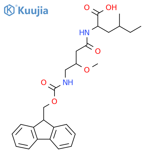 2-4-({(9H-fluoren-9-yl)methoxycarbonyl}amino)-3-methoxybutanamido-4-methylhexanoic acid structure