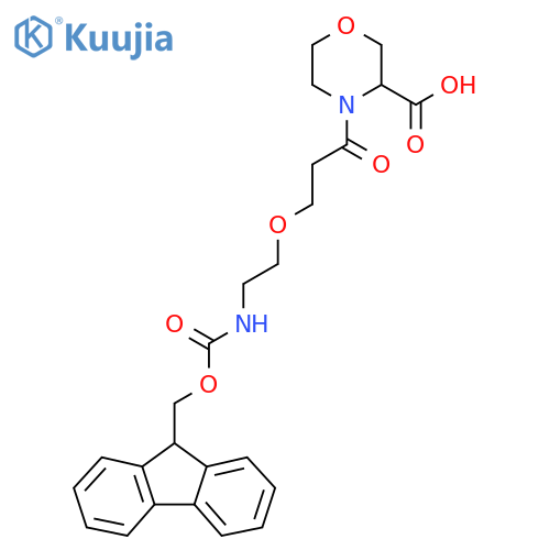 4-{3-2-({(9H-fluoren-9-yl)methoxycarbonyl}amino)ethoxypropanoyl}morpholine-3-carboxylic acid structure