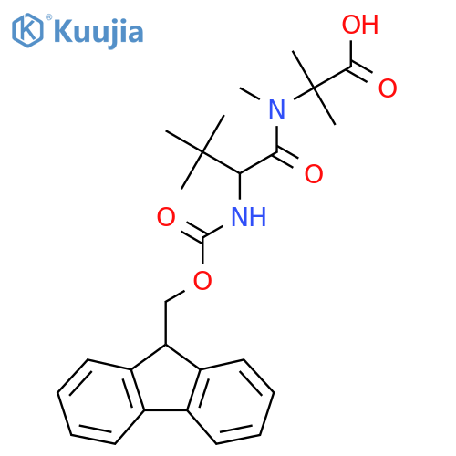 2-2-({(9H-fluoren-9-yl)methoxycarbonyl}amino)-N,3,3-trimethylbutanamido-2-methylpropanoic acid structure