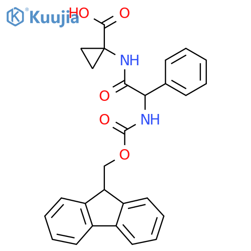 1-2-({(9H-fluoren-9-yl)methoxycarbonyl}amino)-2-phenylacetamidocyclopropane-1-carboxylic acid structure