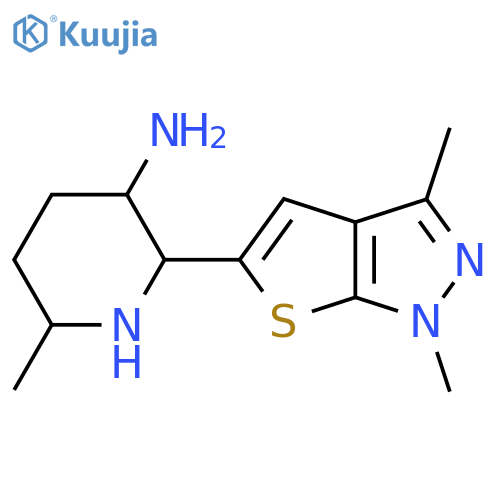 2-{1,3-dimethyl-1H-thieno2,3-cpyrazol-5-yl}-6-methylpiperidin-3-amine structure