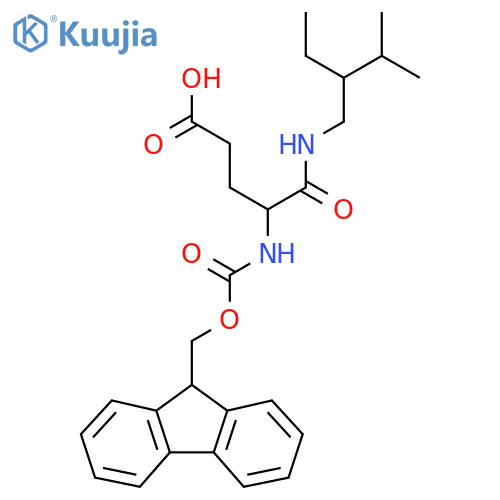4-(2-ethyl-3-methylbutyl)carbamoyl-4-({(9H-fluoren-9-yl)methoxycarbonyl}amino)butanoic acid structure