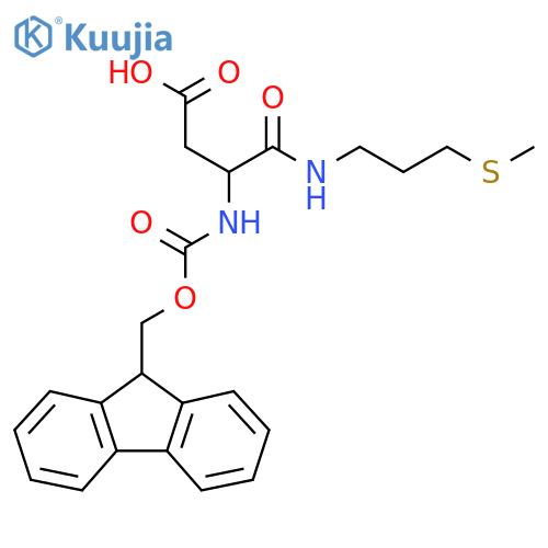 3-({(9H-fluoren-9-yl)methoxycarbonyl}amino)-3-{3-(methylsulfanyl)propylcarbamoyl}propanoic acid structure