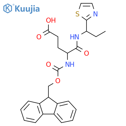 4-({(9H-fluoren-9-yl)methoxycarbonyl}amino)-4-{1-(1,3-thiazol-2-yl)propylcarbamoyl}butanoic acid structure